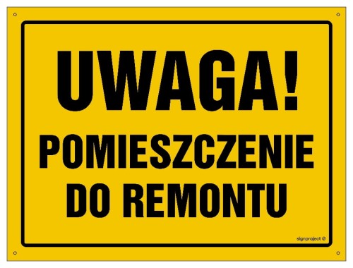 OA124 Uwaga! Pomieszczenie do remontu