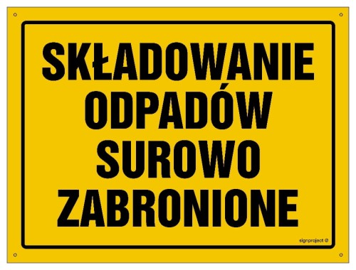 OA033 Składowanie odpadów surowo zabronione