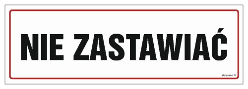 NC003 Nie zastawiać