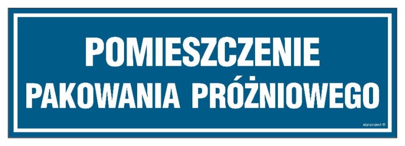 Niebieska Tabliczka na Drzwi – Pomieszczenie Pakowania a Próżniowego”, wykonana z trwałych materiałów odpornych na goci i codzniowego w zakładach produkcyjnych i obiektach przemysłowych.