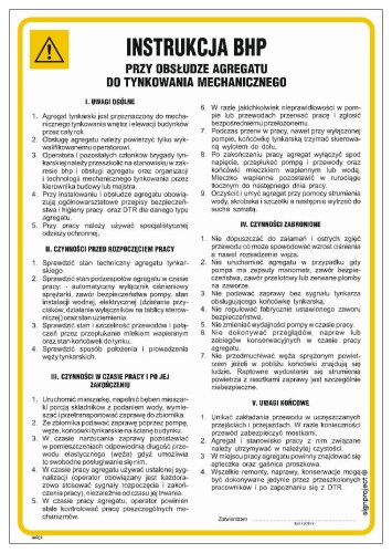 IAF01 Instrukcja BHP przy tynkowaniu mechanicznym i obsłudze agregatu tynkarskiego