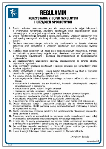 IAA42 Instrukcja regulamin korzystania z boisk szkolnych i urządzeń sportowych