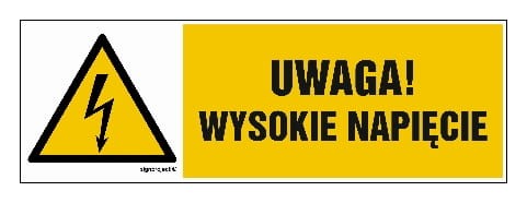 HB016 Uwaga wysokie napięcie