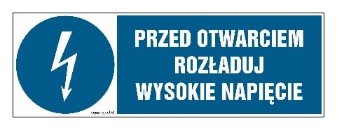 HF006 Przed otwarciem rozładuj wysokie napięcie