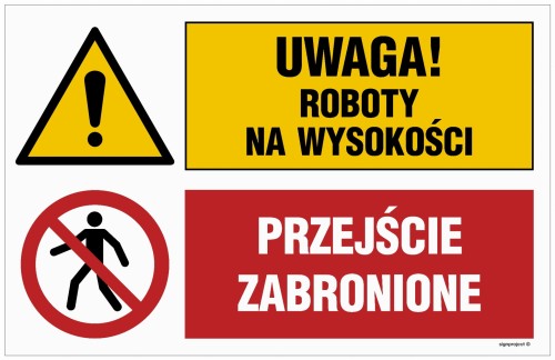 OI039 Uwaga! roboty na wysokości, Przejście zabronione