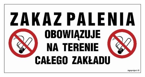 NC131 Zakaz palenia obowiązuje na terenie całego zakładu