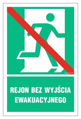 AC027 Rejon bez wyjścia ewakuacyjnego prawostronny