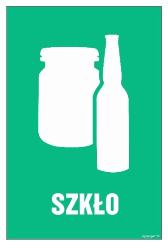 OD105 Etykiety na pojemniki na odpady Szkło
