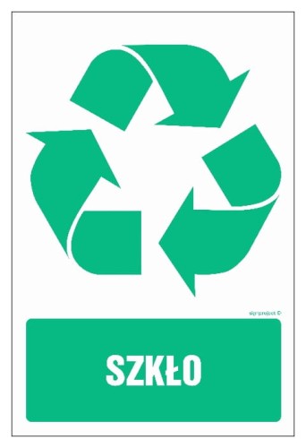 OD114 Etykieta na pojemniki na odpady  Szkło