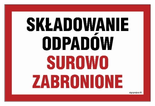 NC062 Składowanie odpadów surowo zabronione
