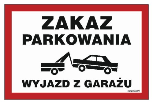 ND053 Zakaz parkowania wyjazd z garażu