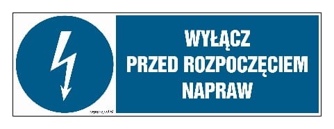 HF018 Wyłącz przed rozpoczęciem napraw