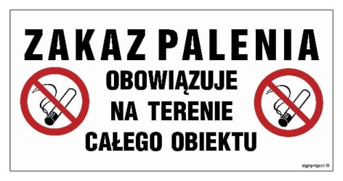 NC129 Zakaz palenia obowiązuje na terenie całego obiektu