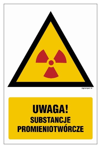 JA013 Ostrzeżenie przed substancjami promieniotwórczymi 