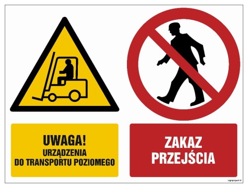 GM008 Uwaga urządzenia do transportu poziomego Zakaz przejścia