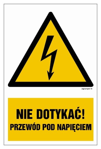 HA023 Nie dotykać przewodów pod napięciem