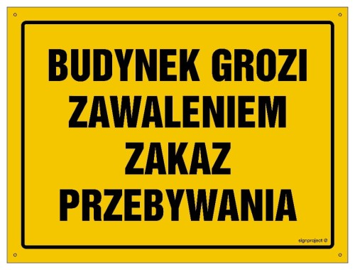 OA057 Budynek grozi zawaleniem - zakaz przebywania