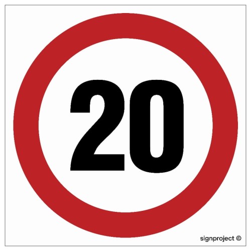 20 - Ograniczenie prędkości 20 znak drogowy