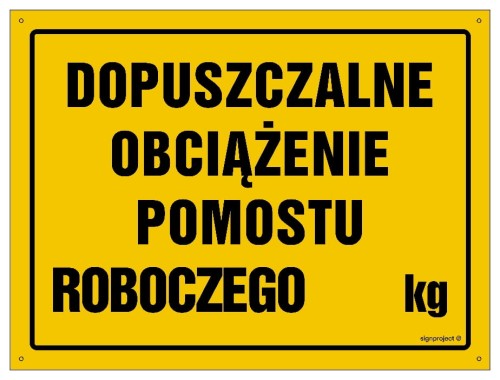 OA054 Dopuszczalne obciążenie pomostu roboczego