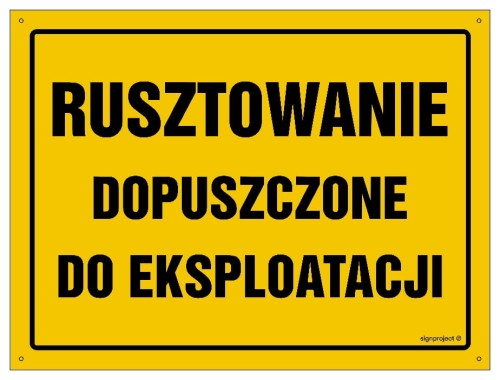 OA181 Rusztowanie dopuszczone do eksploatacji