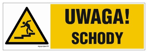 NC119 Uwaga schody - lewostronny