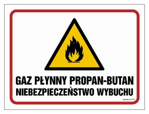 NB025 Gaz płynny propan-butan. Niebezpieczeństwo wybuchu /pożaru/