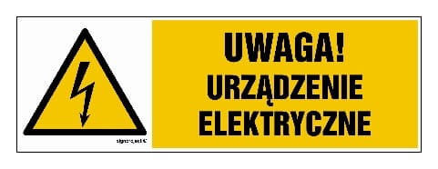 Uwaga urządzenie elektryczne