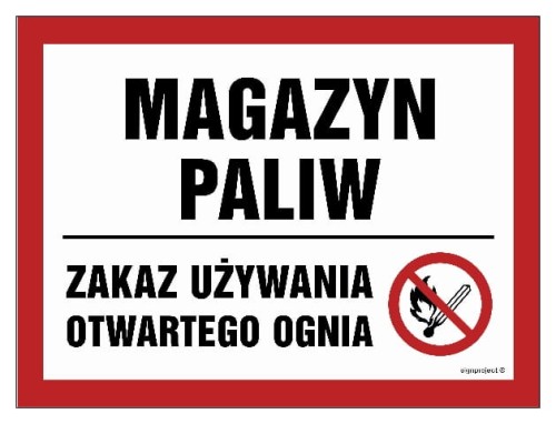 NB013 Magazyn paliw. Zakaz używania otwartego ognia