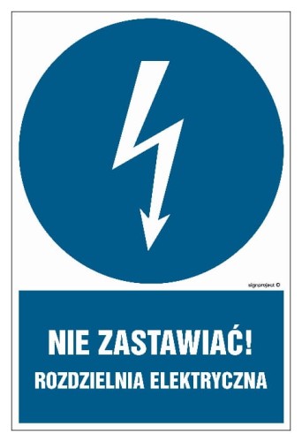 HE021 Nie zastawiać rozdzielnia elektryczna