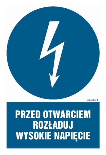 HE006 Przed otwarciem rozładuj wysokie napięcie