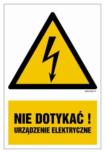 Nie dotykać Urządzenie elektryczne 