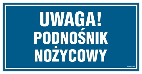 PA551 Uwaga podnośnik nożycowy