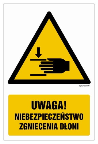 GF039 Uwaga! Niebezpieczeństwo zgniecenia dłoni