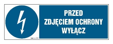 HF014 Przed zdjęciem ochrony wyłącz