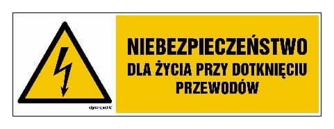 HB007 Niebezpieczeństwo dla życia przy dotknięciu przewodów