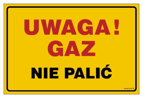 JD017 Uwaga gaz! Nie palić