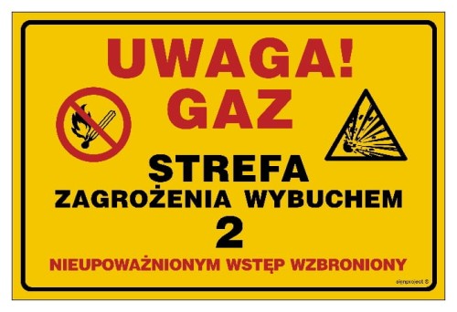 JD051 Uwaga!Gaz.Strefa zagrożenia wybuchem 2