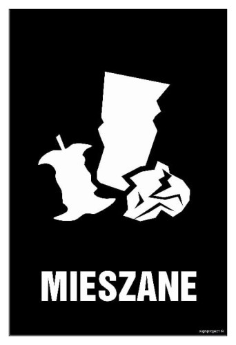 OD104 Etykiety na pojemniki na odpady Odpady mieszane
