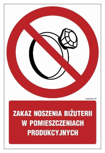 GC038 Zakaz noszenia biżuterii w pomieszczeniach produkcyjnych