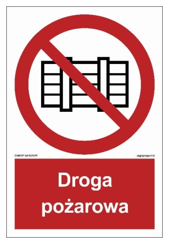 BB001 Nie zastawiać - droga pożarowa