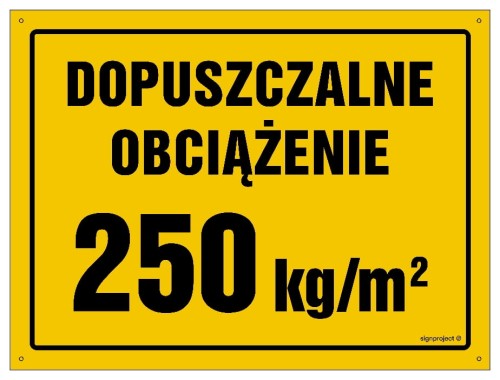 OA176 Dopuszczalne obciążenie 250 kg/m2
