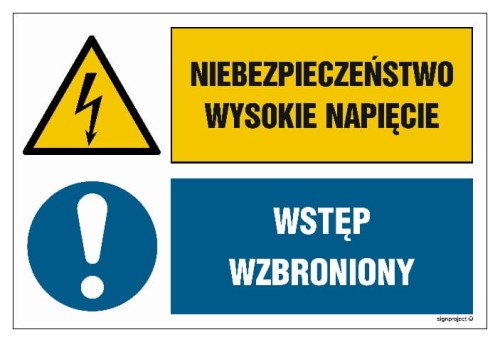 GN006 Niebezpieczeństwo Wysokie napięcie Wstęp wzbroniony