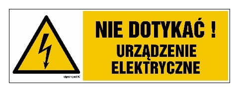 HB001 Nie dotykać! Urządzenie elektryczne 