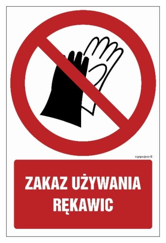 GC087 Zakaz używania rękawic
