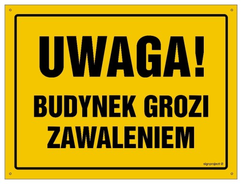 OA038 Uwaga! Budynek grozi zawaleniem