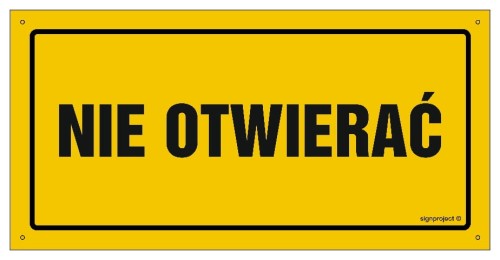 OA189 Nie otwierać
