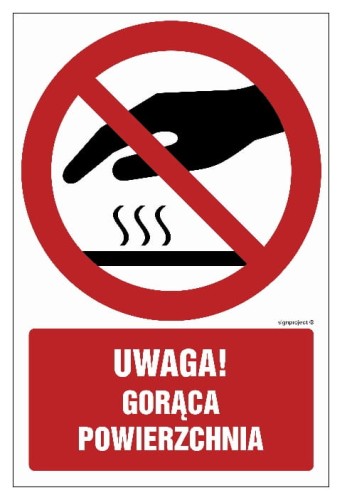 GC027 Nie dotykać. Gorąca powierzchnia 