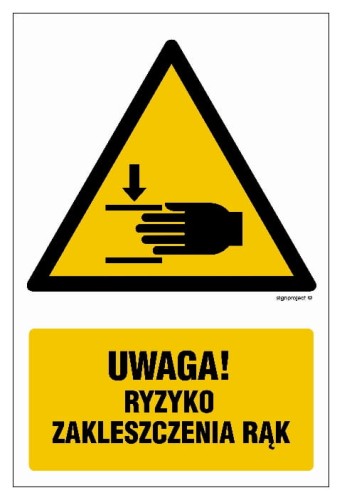 GF045 Uwaga ryzyko zakleszczenia rąk