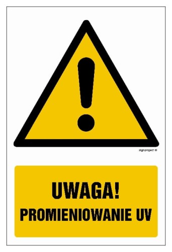 GF050 Uwaga promieniowanie UV