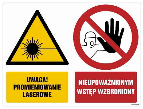 GM011 Uwaga promieniowanie laserowe Nieupoważnionym wstęp wzbroniony